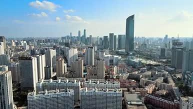 4k沈阳市区金融中心市府广场视频的预览图